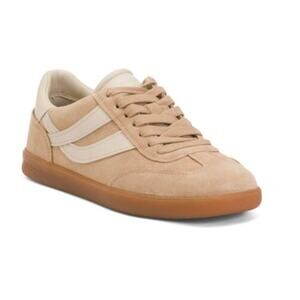 Vince Oasis Mixed Leather Retro Sneakers Size 9 Tan